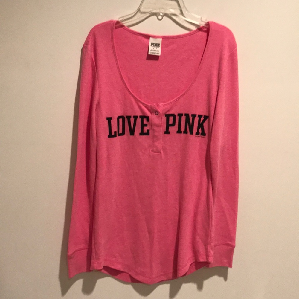 PINK Scoop Neck Long Sleeve Shirt